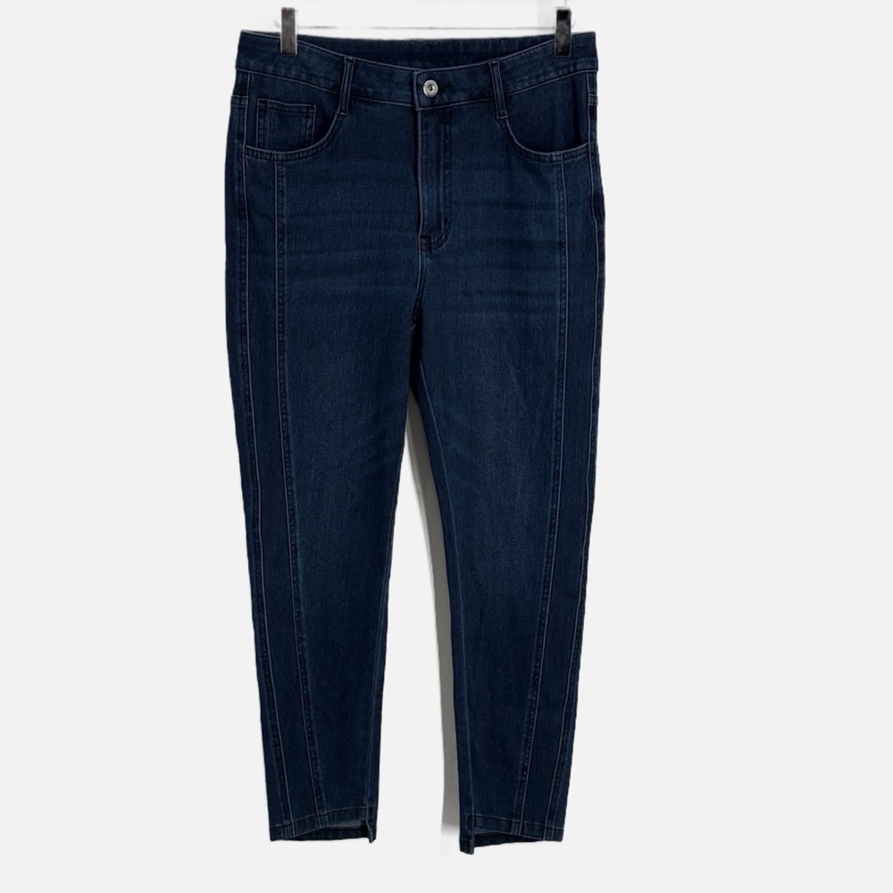 Halara Flex Denim Jeans Jeggings Medium Blue Step Hem Stretch Jeans NEW